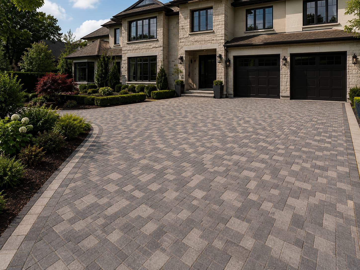 Block paving driveway installation at a luxury Oxford home.