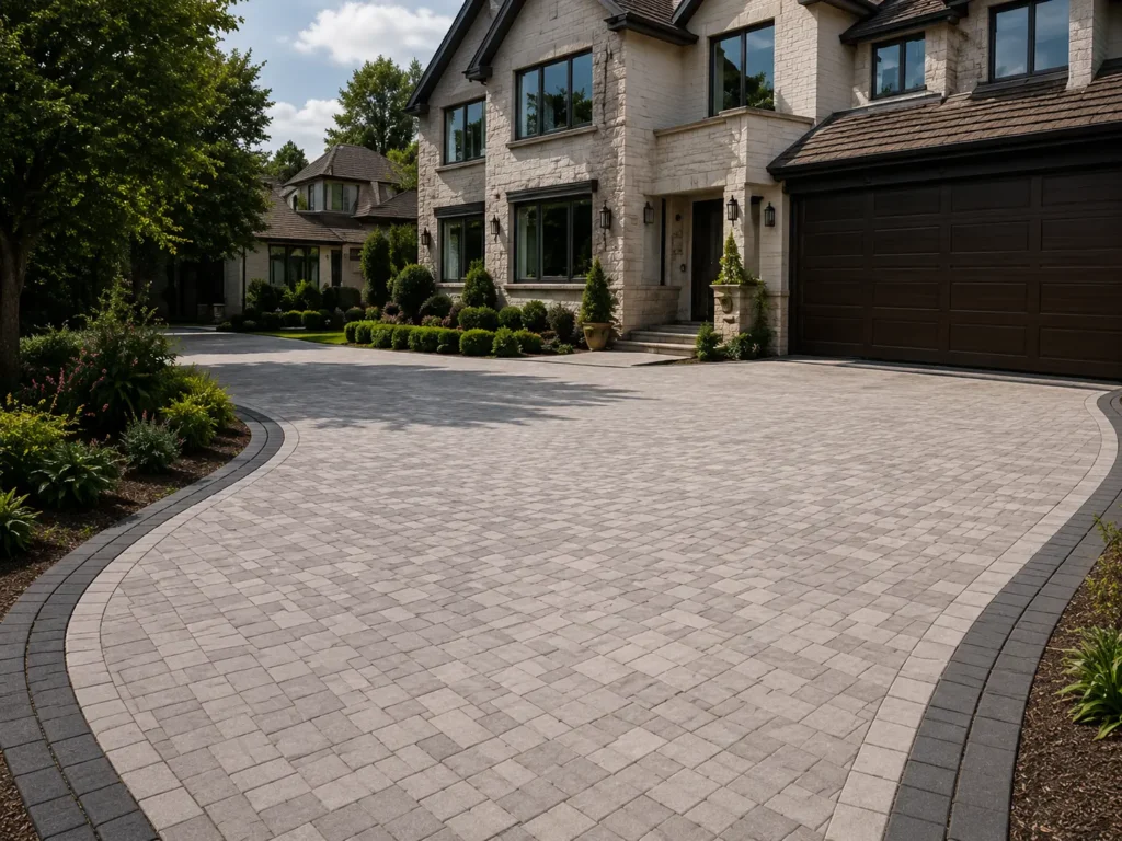 Premium block paving driveway installation at an Oxford estate home.